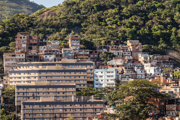 houses on Cantagalo Hill in Rio de Janeiro.