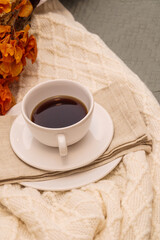 detail of a cup of coffee, on a table in Rio de Janeiro.