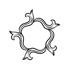 Obraz premium Baroque swirls floral ornamental circular frame element for related graphic design purpose.