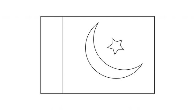 animated sketch of the Pakistan flag icon