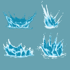 splash water vector illustration - obrazy, fototapety, plakaty