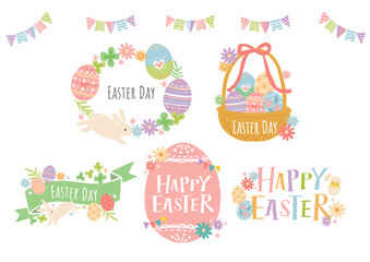 かわいいイースターのロゴ　イメージイラスト