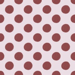 Polka dot pattern with brown dots pink background in the style of minimalist colour field, classic motif. 