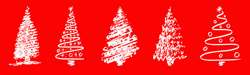 illustration vector of Christmas tree,Christmas tree icon, logo or symbol set for new year card and christmas card
