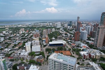 Fototapeta premium Aerial views from over Barranquilla, Colombia