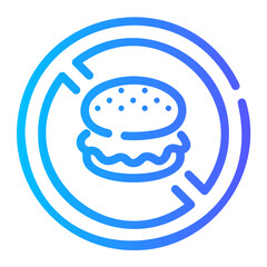 no hamburger Line Gradient Icon