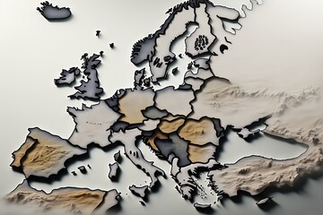 map Euro europa eu isolated cartography symbol white grey