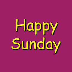 happy Sunday Typography Flat Style Design template