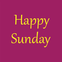 happy Sunday Typography Flat Style Design template