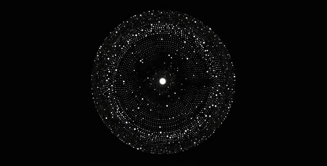 a vector containing of small dots forming a circle, abstract circle background, spiral galaxy in black. hd background wallpaper