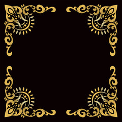 luxury golden vintage victorian frame template