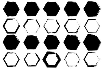 Grunge hexagon. Vector illustration. EPS 10.