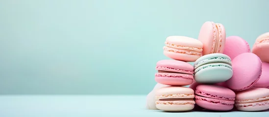 Foto op Canvas Pastel-colored macarons © AkuAku