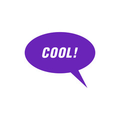 Expression of the word cool! represented in speech bubble