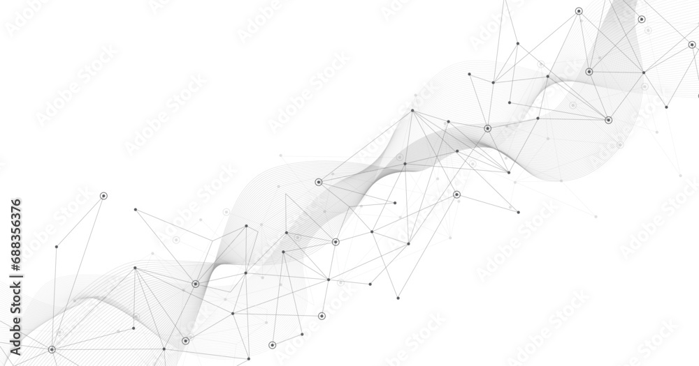 Poster Geometric mesh lines on a white background. Triangle pattern. Geometric abstract background with simple Triangle elements.