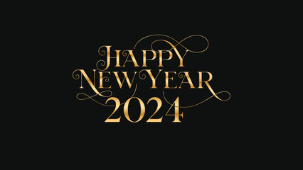Happy New Year. Golden Numbers 2024 for calendar cover purposes. Posters, Banners, Social Media or Other Design Assets. Vector illustration