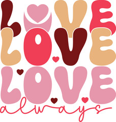 Retro Valentine's Day SVG design cut files