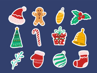 set of christmas icons