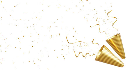 3d render of party popper flying for celebrate.