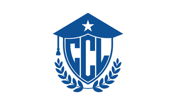 CCL three letter iconic academic logo design vector template. monogram, abstract, school, college, university, graduation cap symbol logo, shield, model, institute, educational, coaching canter, tech
