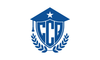 CCQ three letter iconic academic logo design vector template. monogram, abstract, school, college, university, graduation cap symbol logo, shield, model, institute, educational, coaching canter, tech