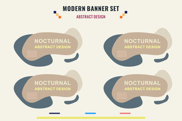 Modern title banner set, with different shapes and colors. Title box template, ready to use for print design and web design.