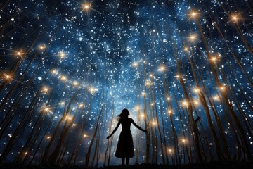 Starlit Sky Canopy: Dancing beneath a canopy of stars, the Sugar Plum Fairy's movements are accompanied by the soft glow of starlight. 