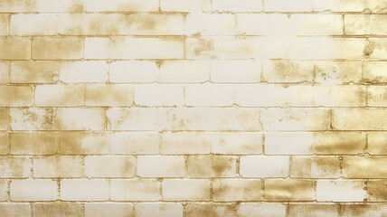 brick wall light white gold background, empty vintage wall surface, copy space