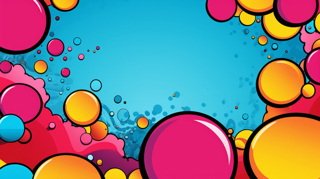 Comic bubbles dots. Illustrated background