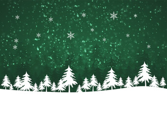Holiday winter green background for Merry Christmas