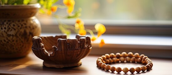 Prayer beads and worship in a home with hope and spiritual guidance.