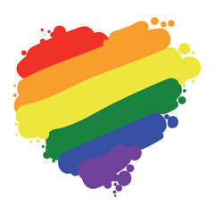Heart made with rainbow colors to celebrate Pride, Vector illustration