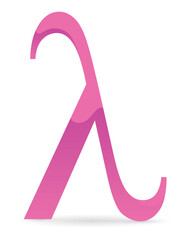 Pink lambda symbol with shiny effect for LGBTIQ rights, Vector illustration - obrazy, fototapety, plakaty