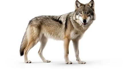 Naklejka na ściany i meble 3D digital rendering of a wild wolf isolated