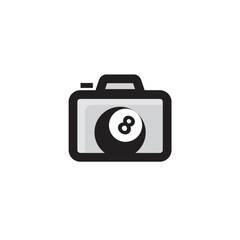 billiard photo logo design illustration.