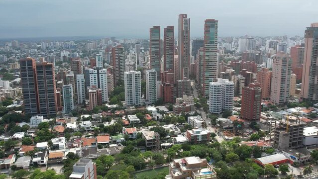 Aerial views from over Barranquilla, Colombia