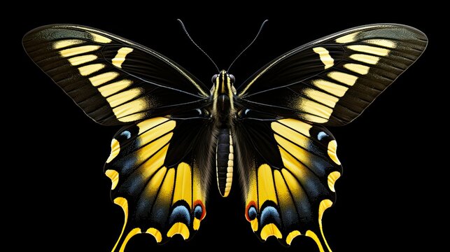 Beautiful tropical butterfly Papilio Palinurus isolated