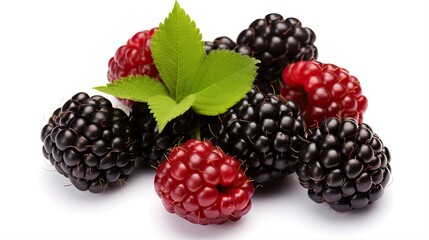 blackberry isolated on white background clipping path