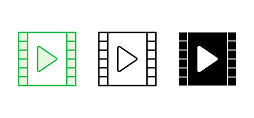 Video icon set. video camera icon vector. movie sign. cinema