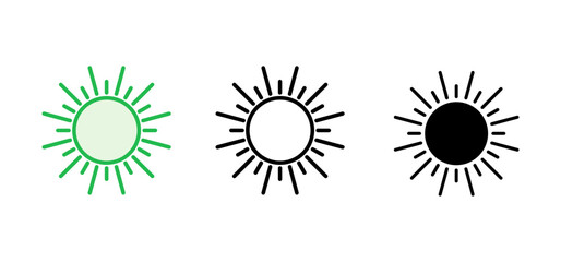 Sun icon set. Brightness Icon vector