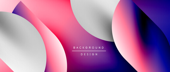 Circles and round shapes with gradients. Minimal abstract background, round geometric shapes, clean and structured design