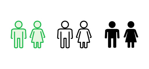 Man and woman icon set. male and female symbol