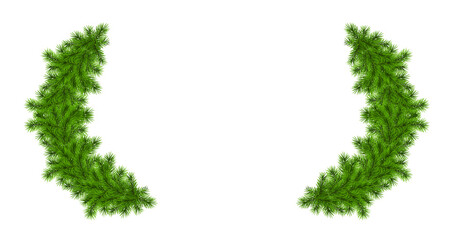 Pine leaf frame with a Merry Christmas theme