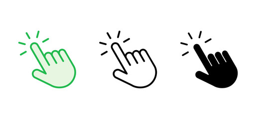 Hand click icon set. pointer icon vector. hand cursor icon vector