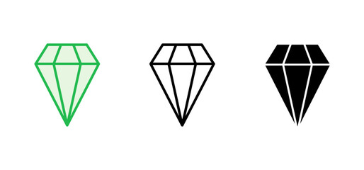 Diamond icon set. diamond gems vector icon.