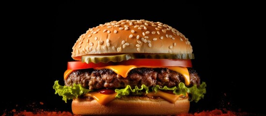 Transparent PNG format with shadow background for burger food. - obrazy, fototapety, plakaty