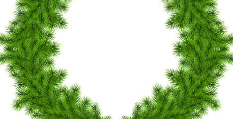 Pine leaf frame with a Merry Christmas theme