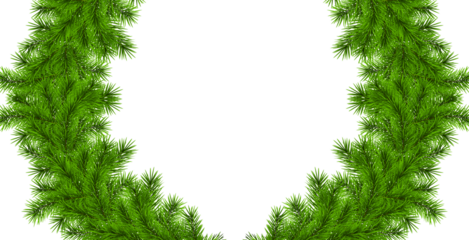 Pine leaf frame with a Merry Christmas theme