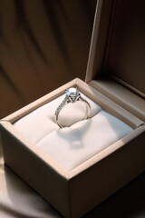 Solitaire Diamond Ring in Elegant Box