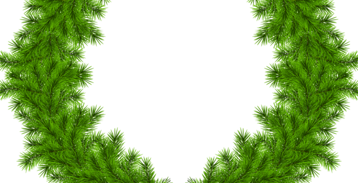 Pine leaf frame with a Merry Christmas theme